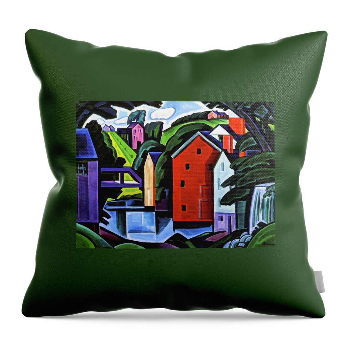 Oscar Bluemner Throw Pillow featuring the painting Abstract Landscape #1 by Oscar Bluemner