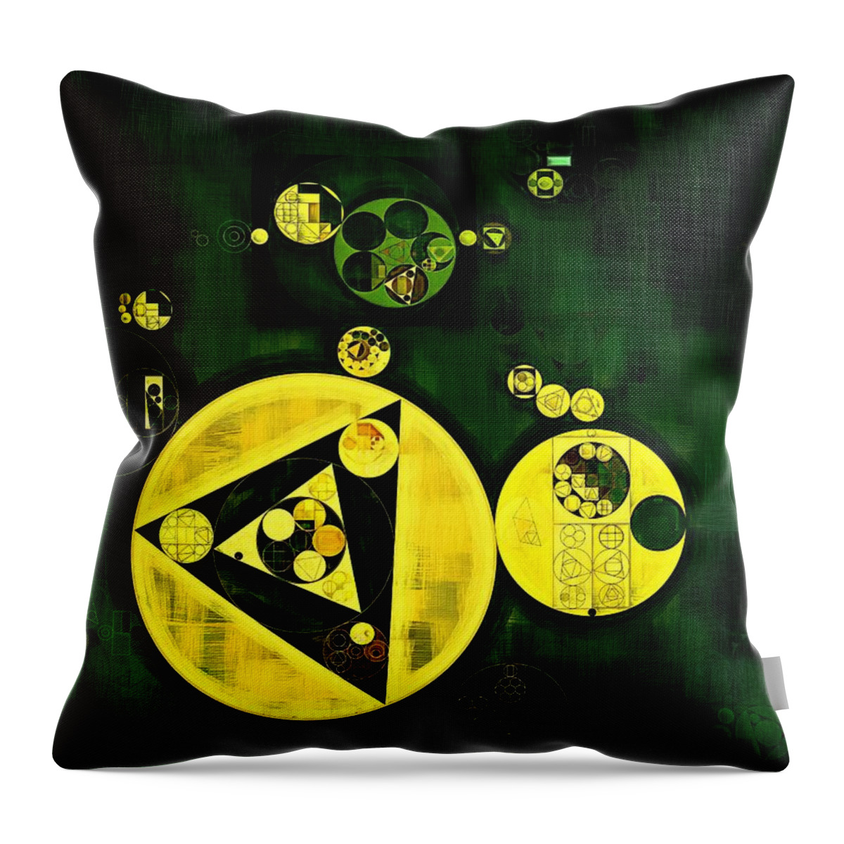 Abstract Painting Throw Pillow featuring the digital art Abstract painting - Phthalo green #1 by Vitaliy Gladkiy