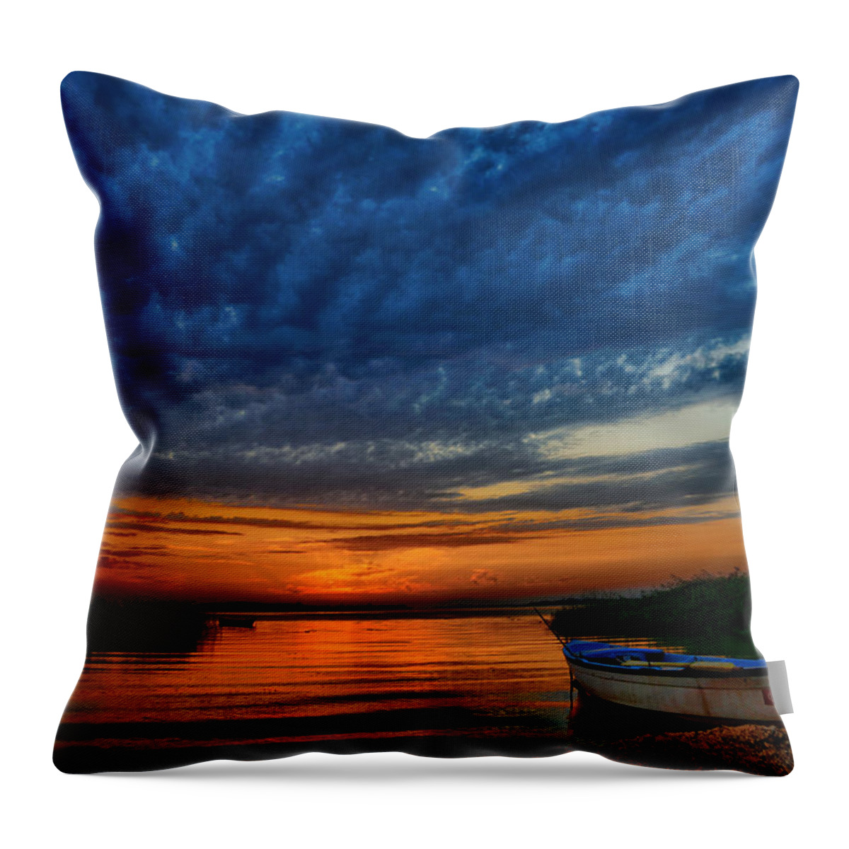 Sunset Throw Pillow featuring the photograph After sunset #1 by Lilia S