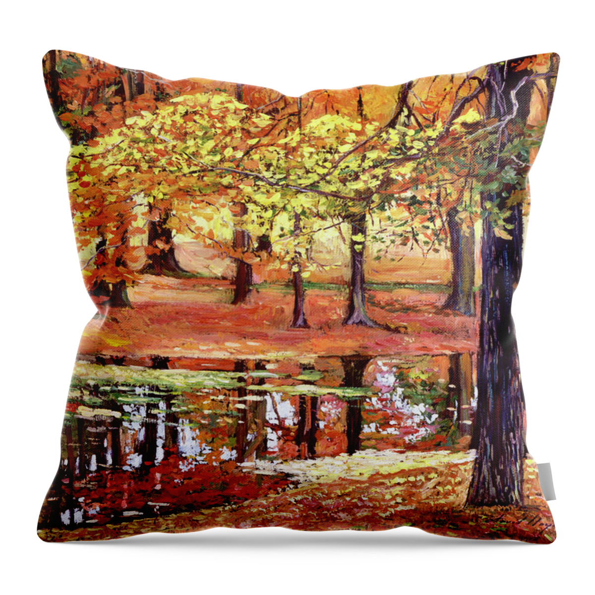Impressionist Throw Pillow featuring the painting After The Rain #1 by David Lloyd Glover