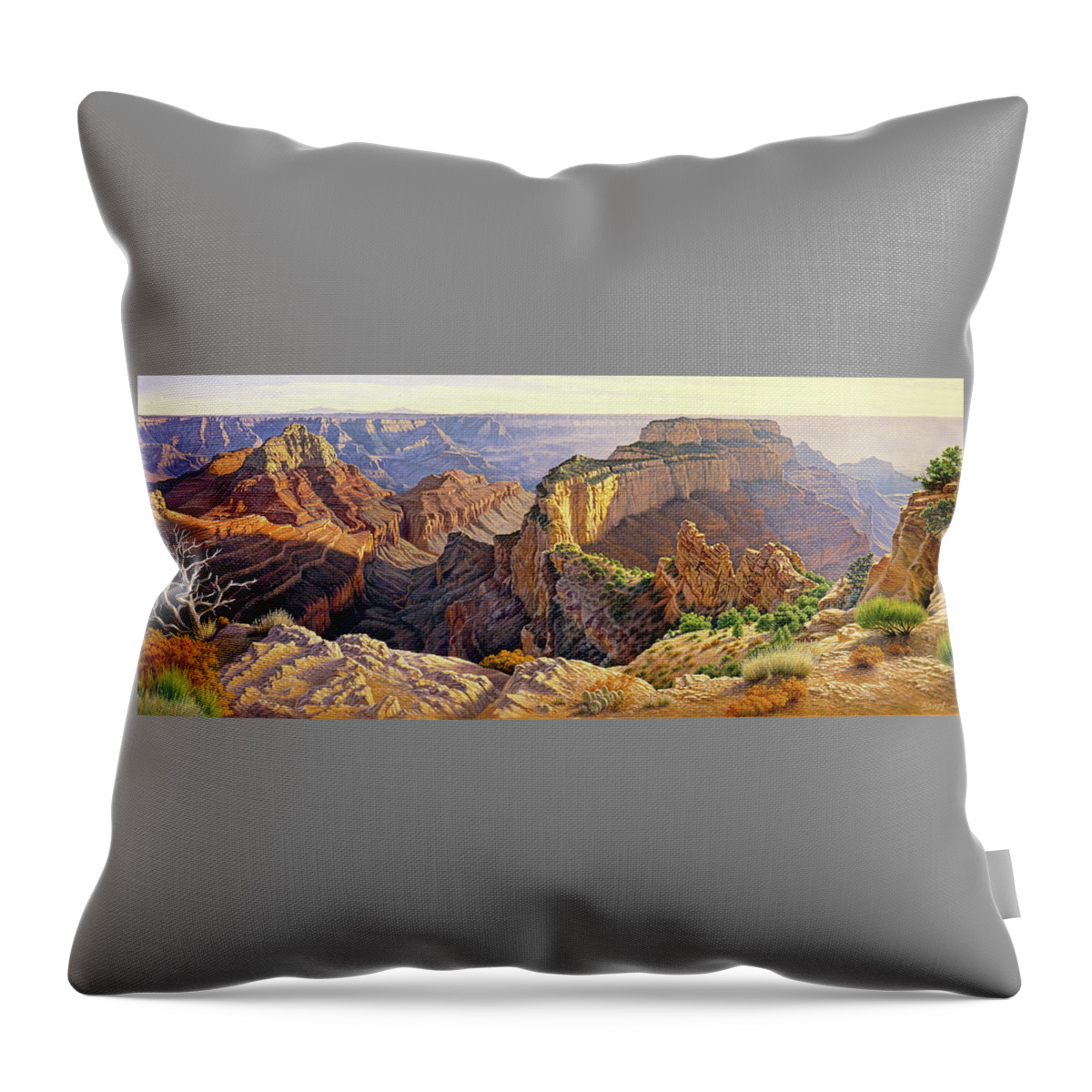 Grand Canyon Throw Pillow featuring the painting Afternoon-North Rim #1 by Paul Krapf