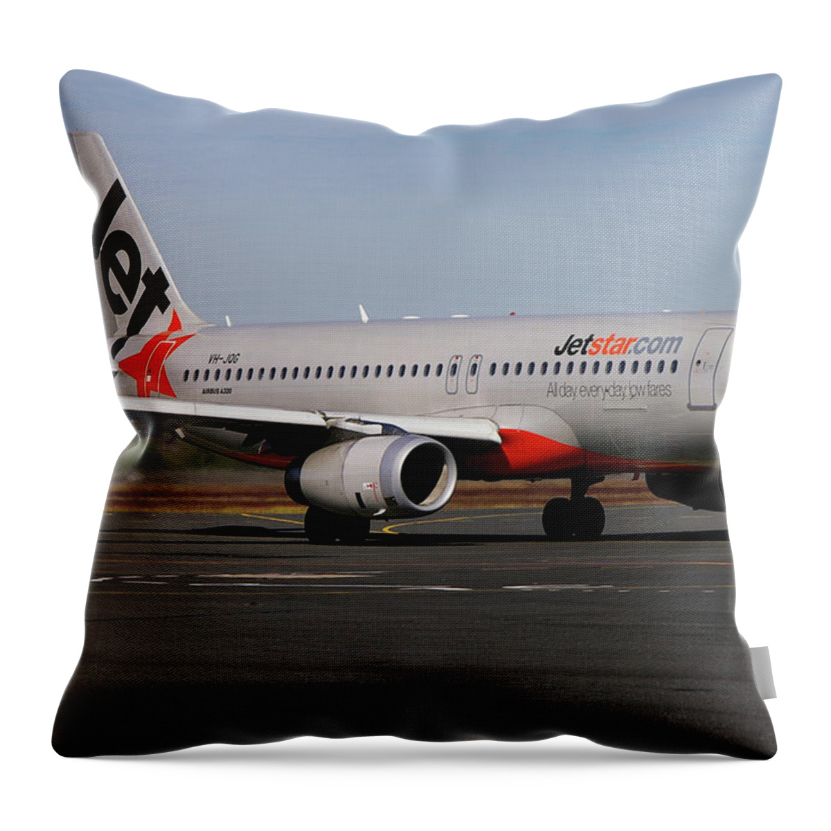 Airbus Throw Pillow featuring the photograph Airbus A320-232 #1 by Tim Beach