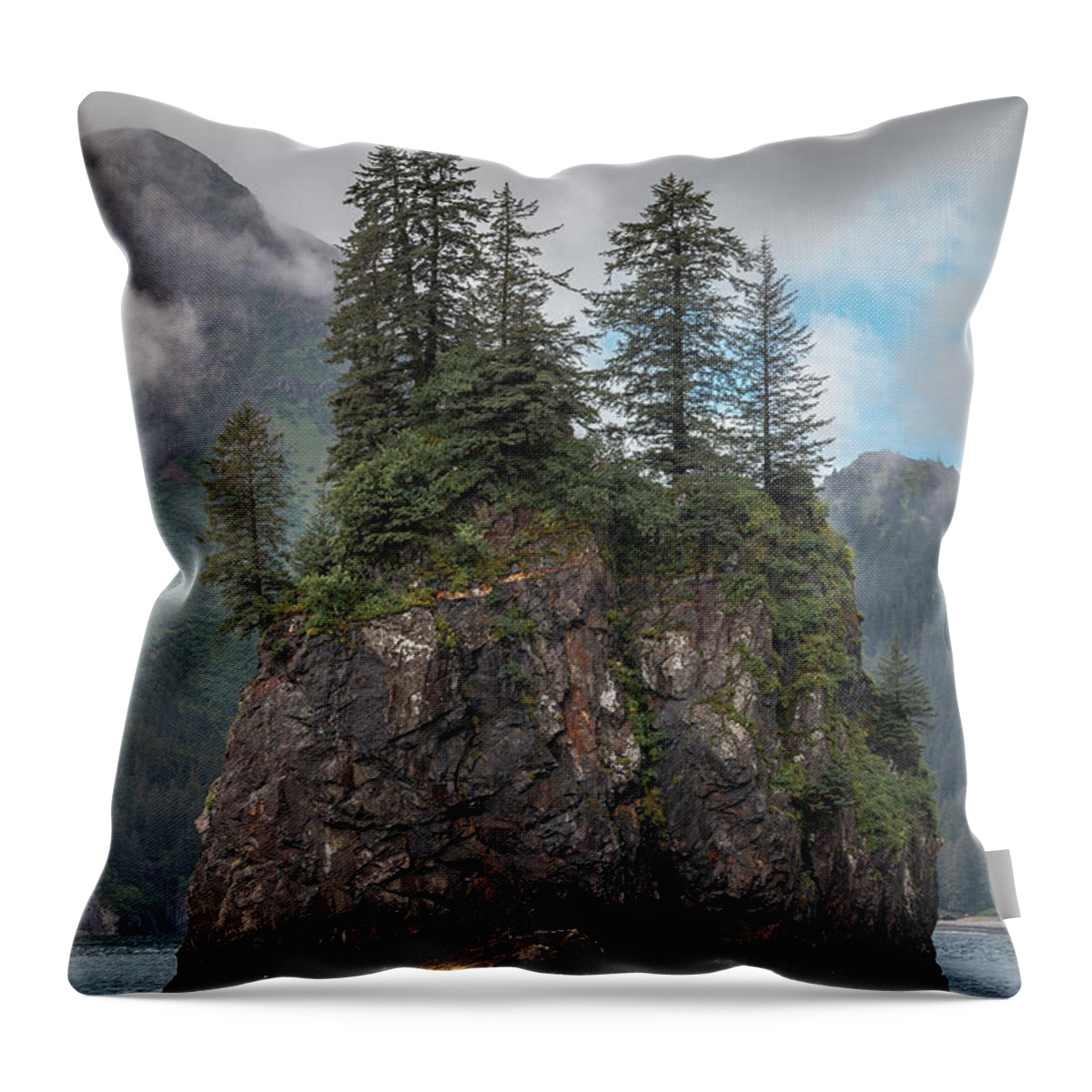 Alaska Throw Pillow featuring the photograph Alaska Sea Stack #2 by Scott Slone