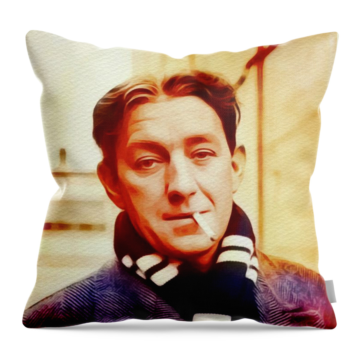 Alec Throw Pillow featuring the painting Alec Guinness, Vintage Movie Star #1 by Esoterica Art Agency