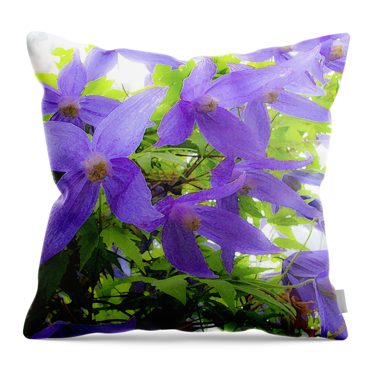 Clematis Throw Pillow featuring the photograph Clematis #2 by Neil Pankler