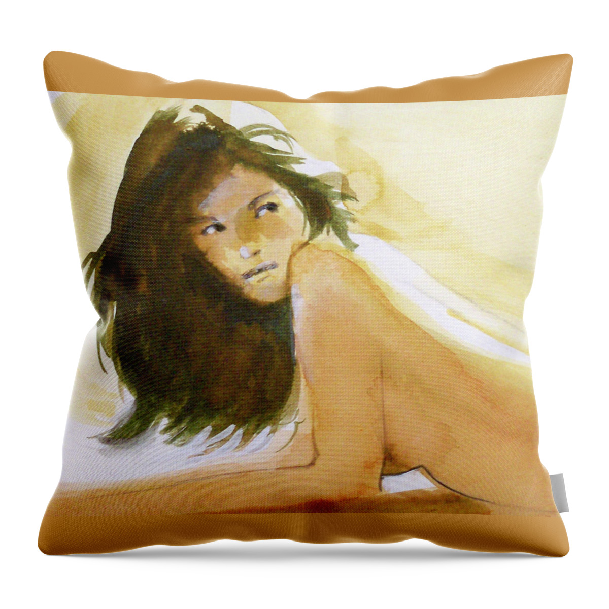 Nature People Travel Places Wildlife Throw Pillow featuring the painting Ame'lie #2 by Ed Heaton