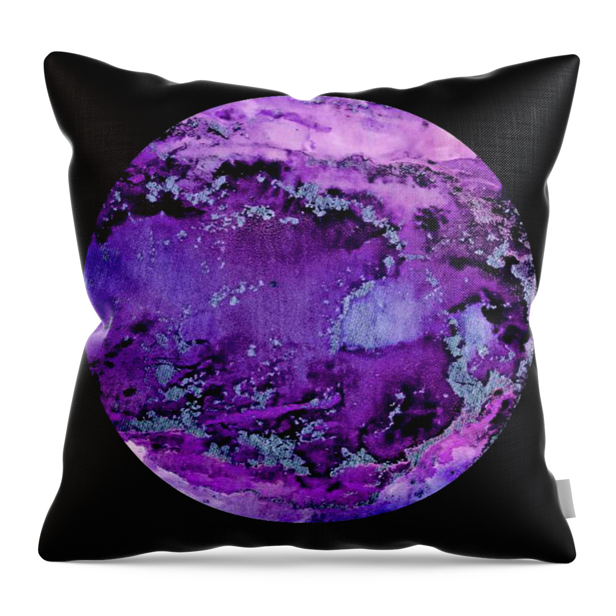 Moon Throw Pillow featuring the painting Amethyst Moon #1 by Diane Maley