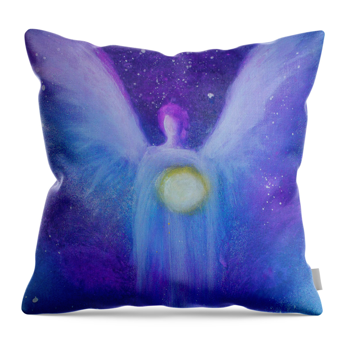 Angel Throw Pillow featuring the painting Angel Light #1 by Alma Yamazaki