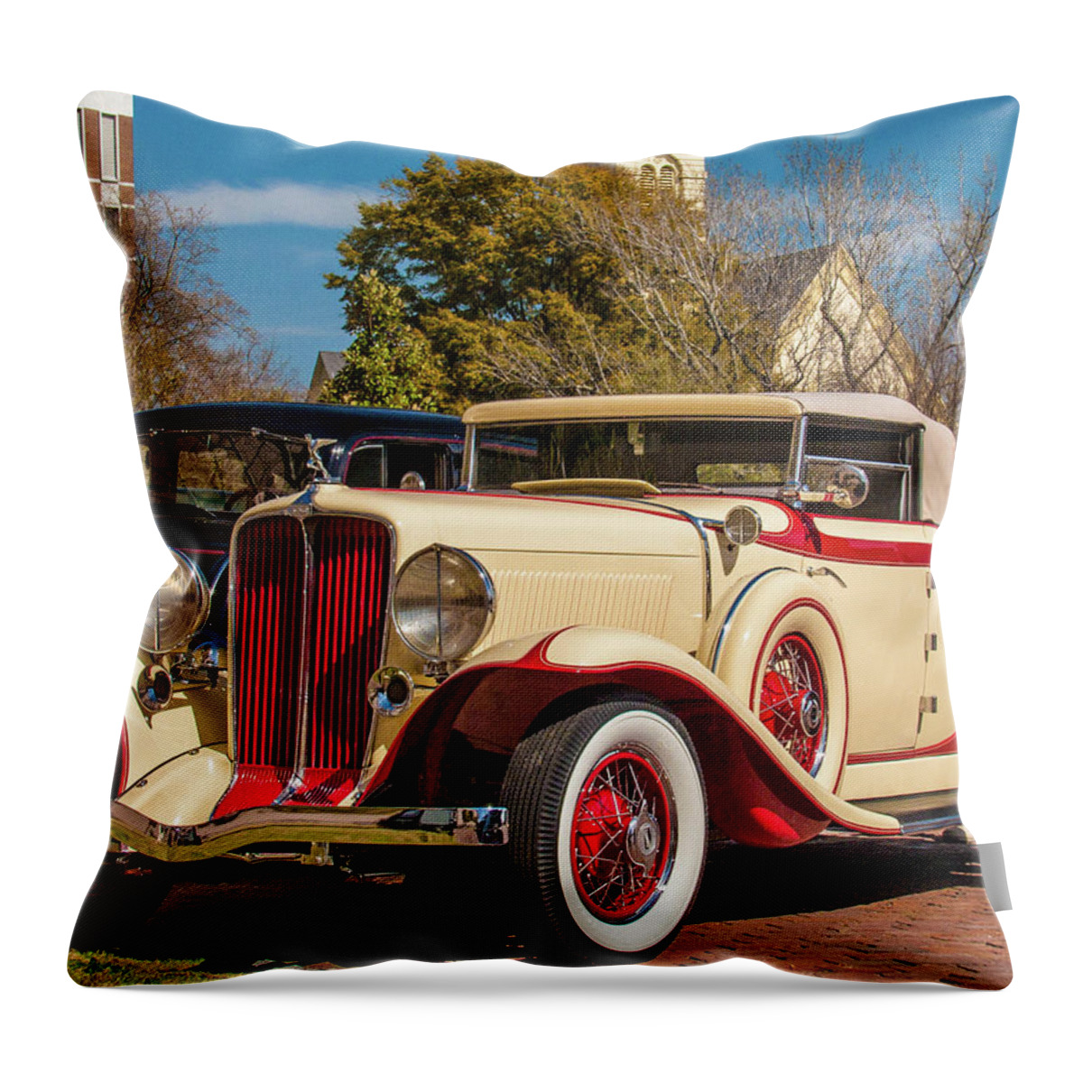 Automobile Throw Pillow featuring the photograph Duesenberg Antique Automobile by Louis Dallara