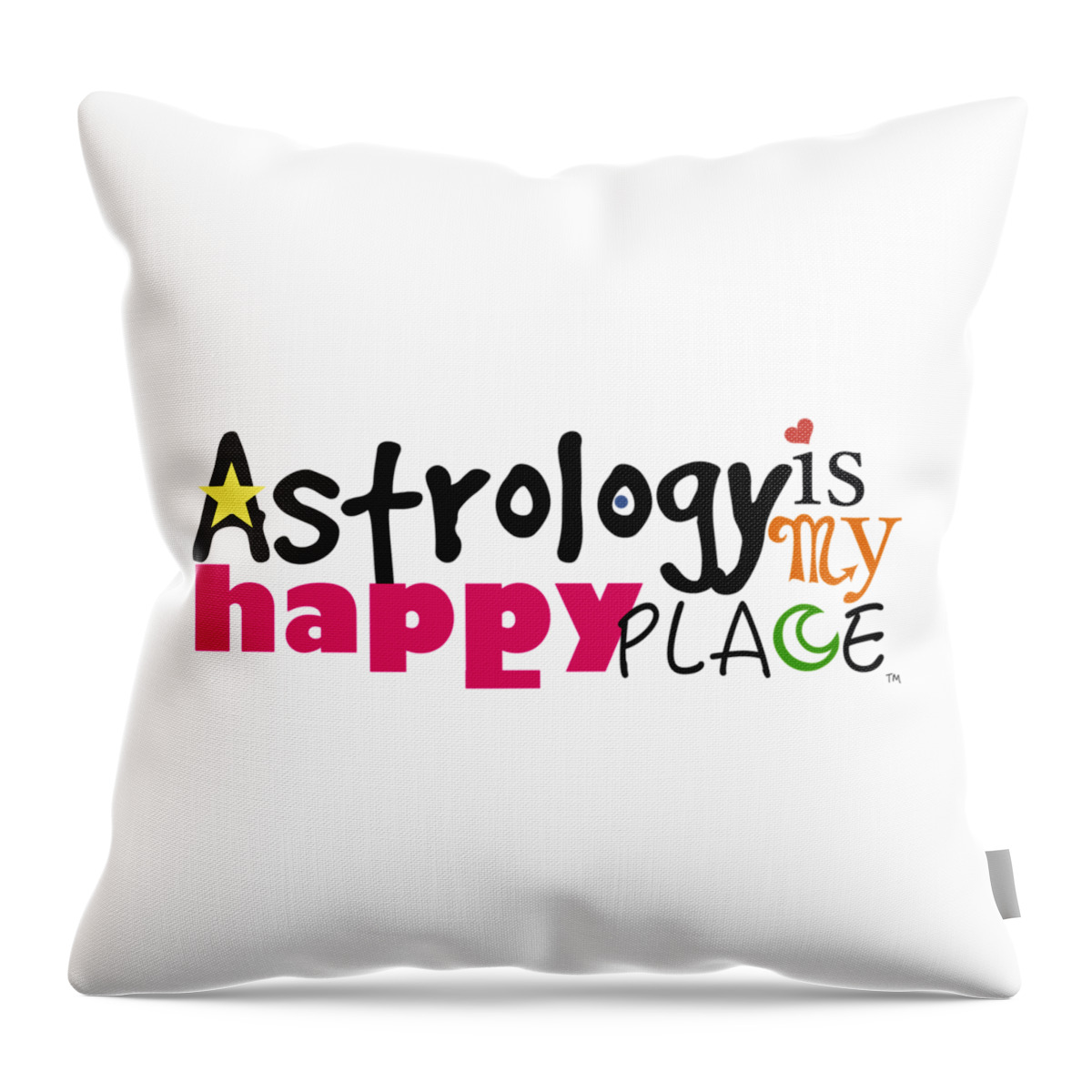 My Happy Place Throw Pillow featuring the digital art Astrology is My Happy Place #2 by Shelley Overton