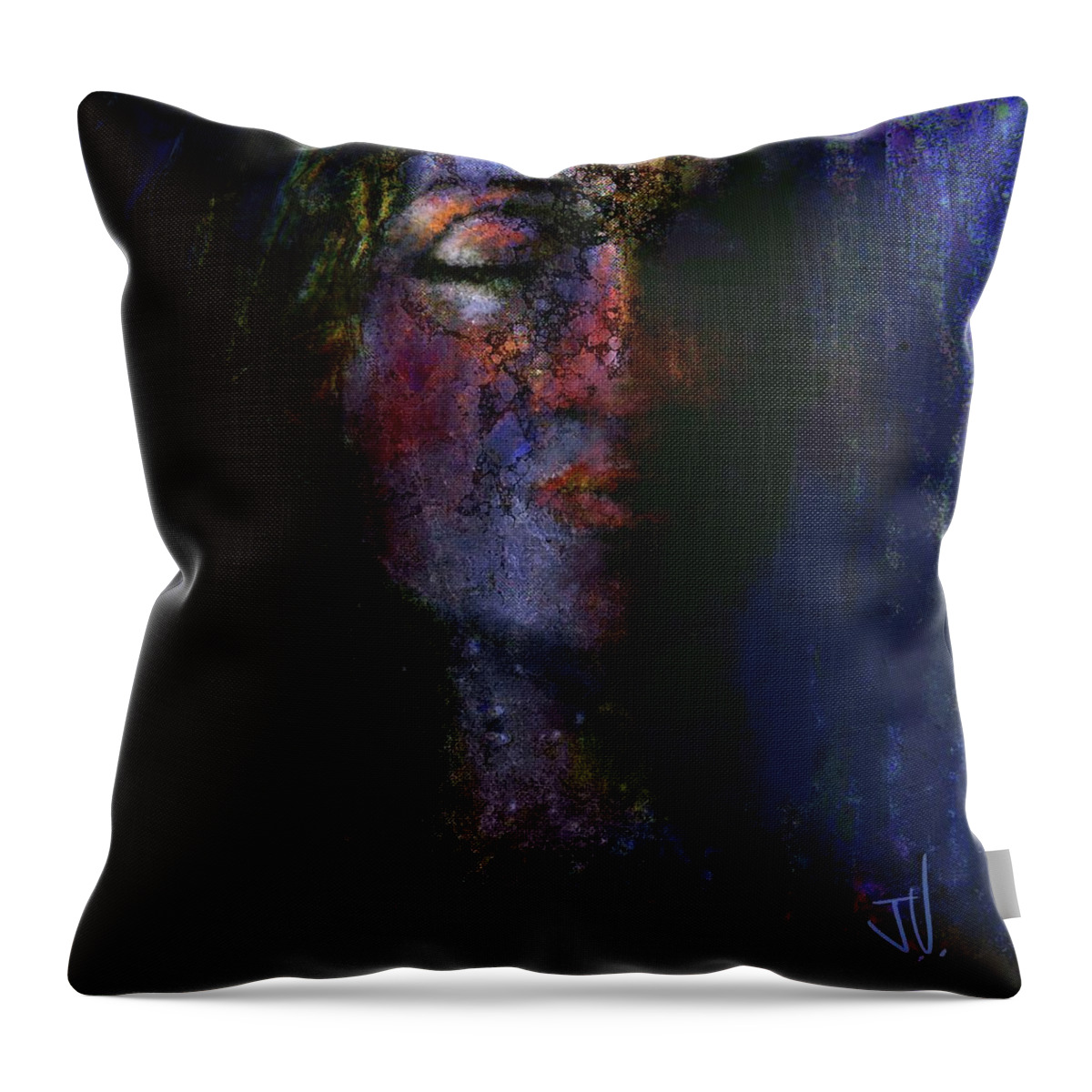 Face Throw Pillow featuring the digital art At Peace #1 by Jim Vance