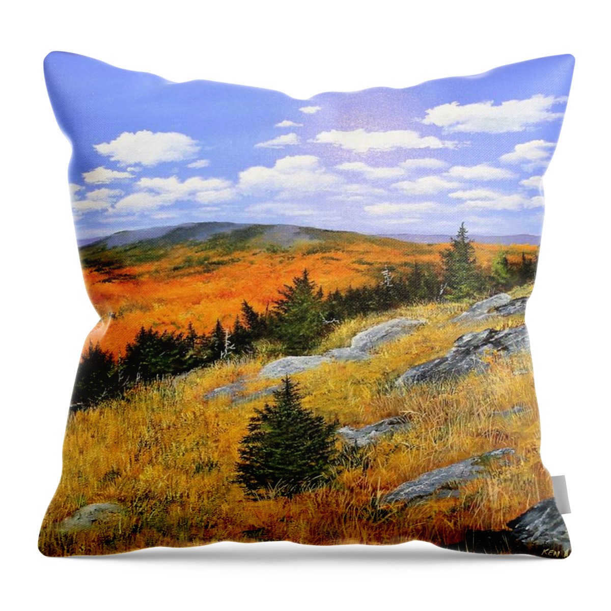 Fall Throw Pillow featuring the painting Autumn Vista #2 by Ken Ahlering