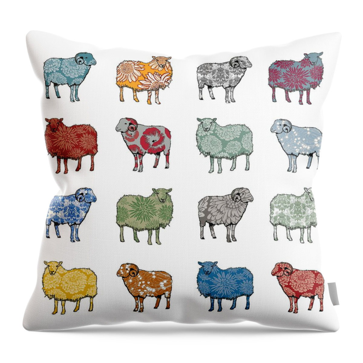 Sheep Throw Pillow featuring the digital art Baa Humbug by Sarah Hough
