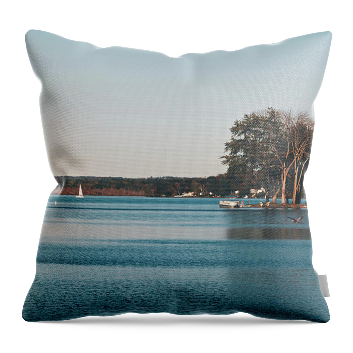 Bantam Lake Throw Pillow featuring the photograph Bantam Lake - Connecticut #1 by Mountain Dreams