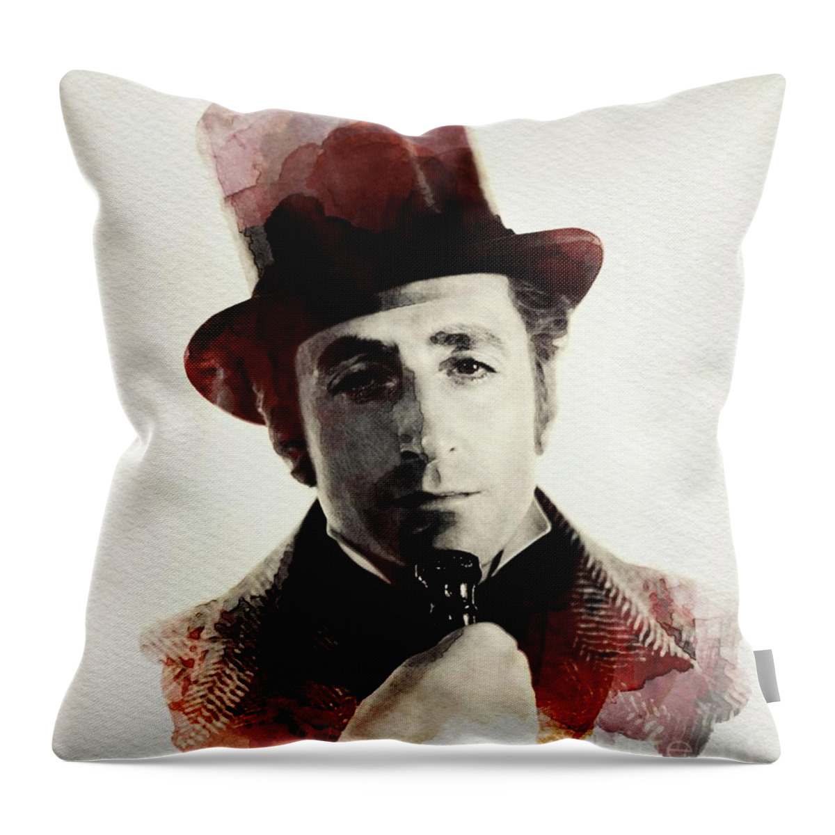 Basil Throw Pillow featuring the digital art Basil Rathbone, Actor #1 by Esoterica Art Agency