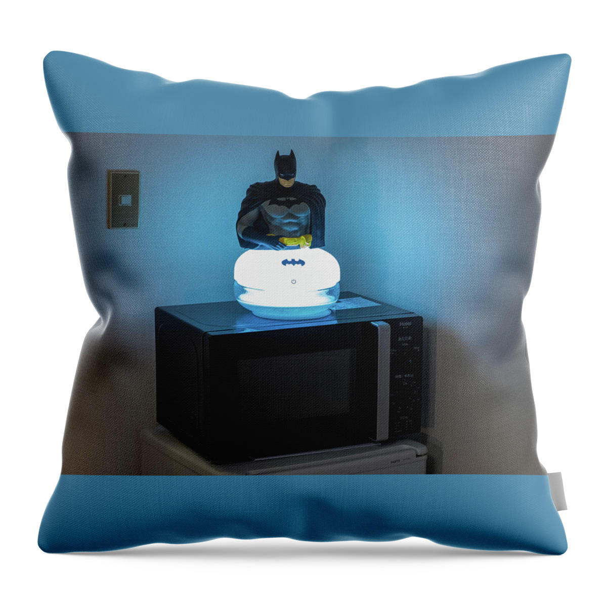 Batman Throw Pillow featuring the photograph Batman #1 by Jackie Russo
