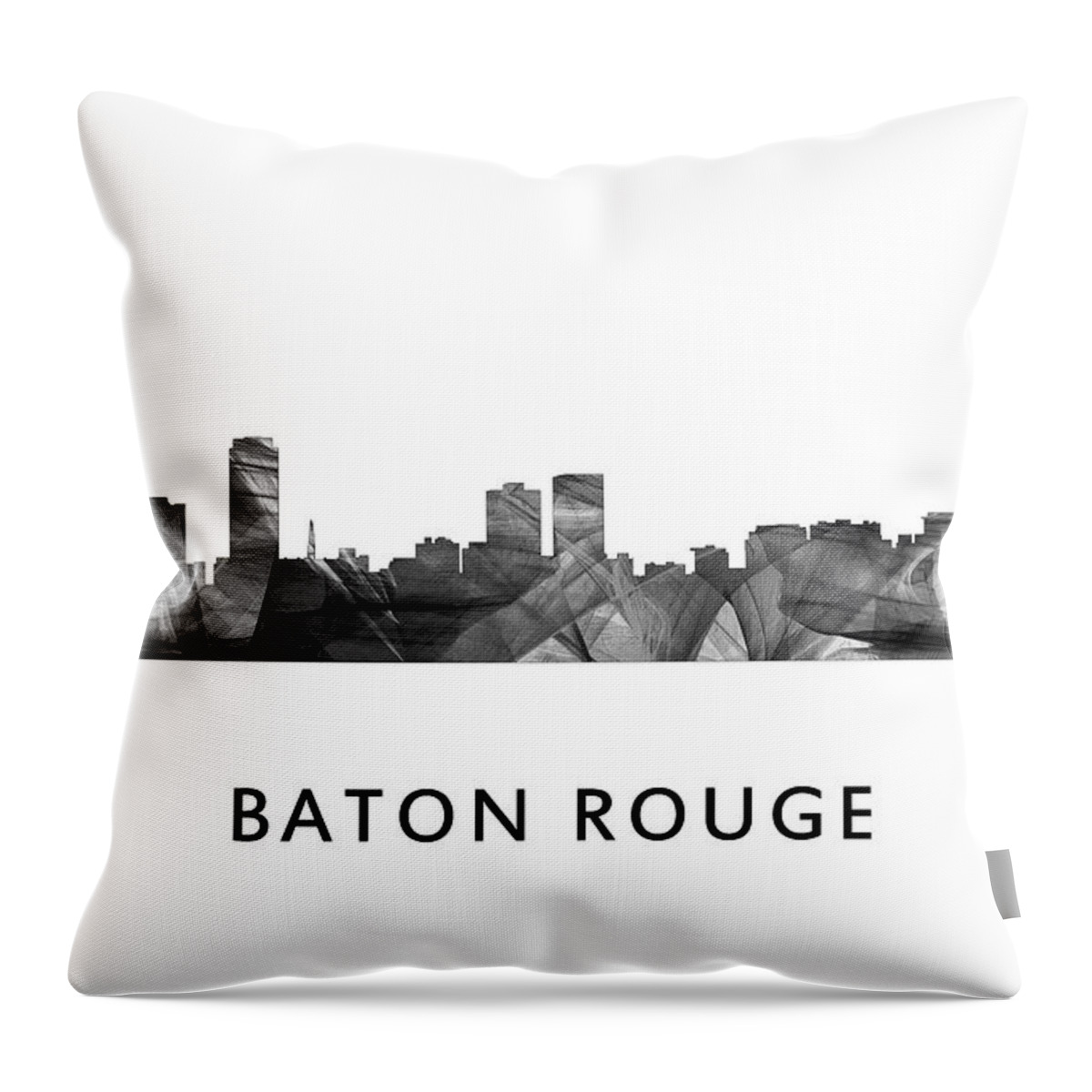 Baton Rouge Louisiana Skyline Throw Pillow featuring the digital art Baton Rouge Louisiana Skyline #1 by Marlene Watson