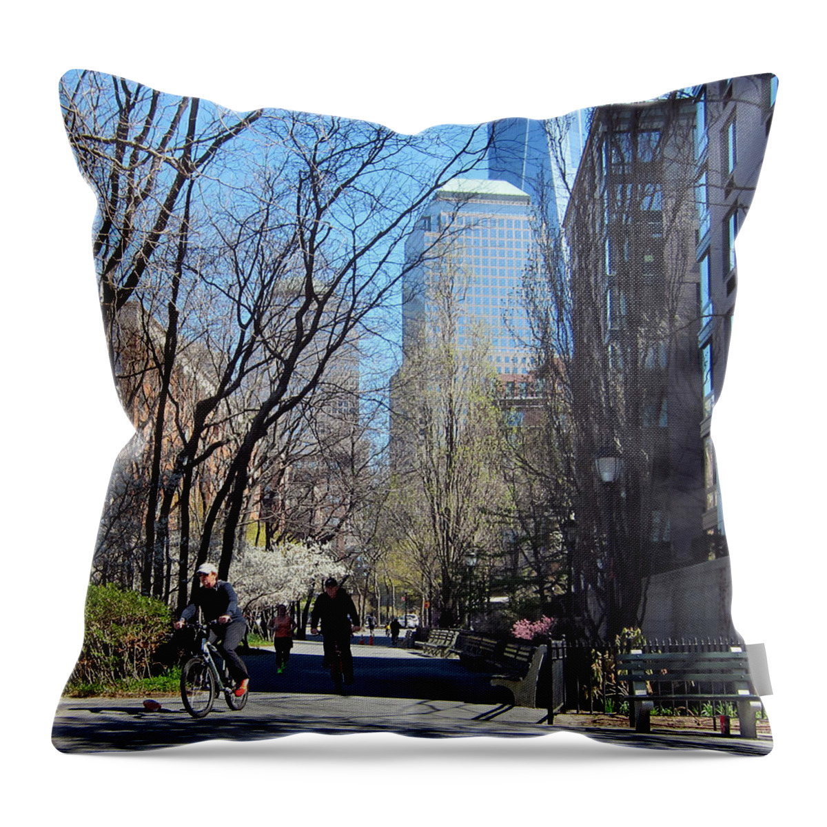 Cityscape Throw Pillow featuring the photograph Battery Park City NY #1 by Leonardo Ruggieri