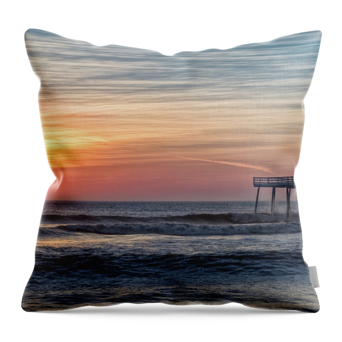 Landscape Throw Pillow featuring the photograph Beaching It #1 by Russell Pugh