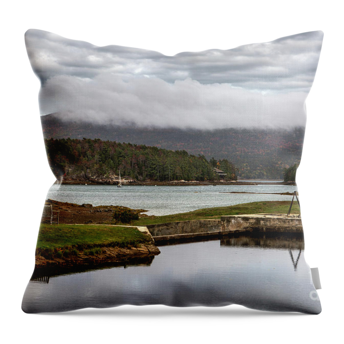 Maine Throw Pillow featuring the photograph Before the Storm #1 by Karin Pinkham