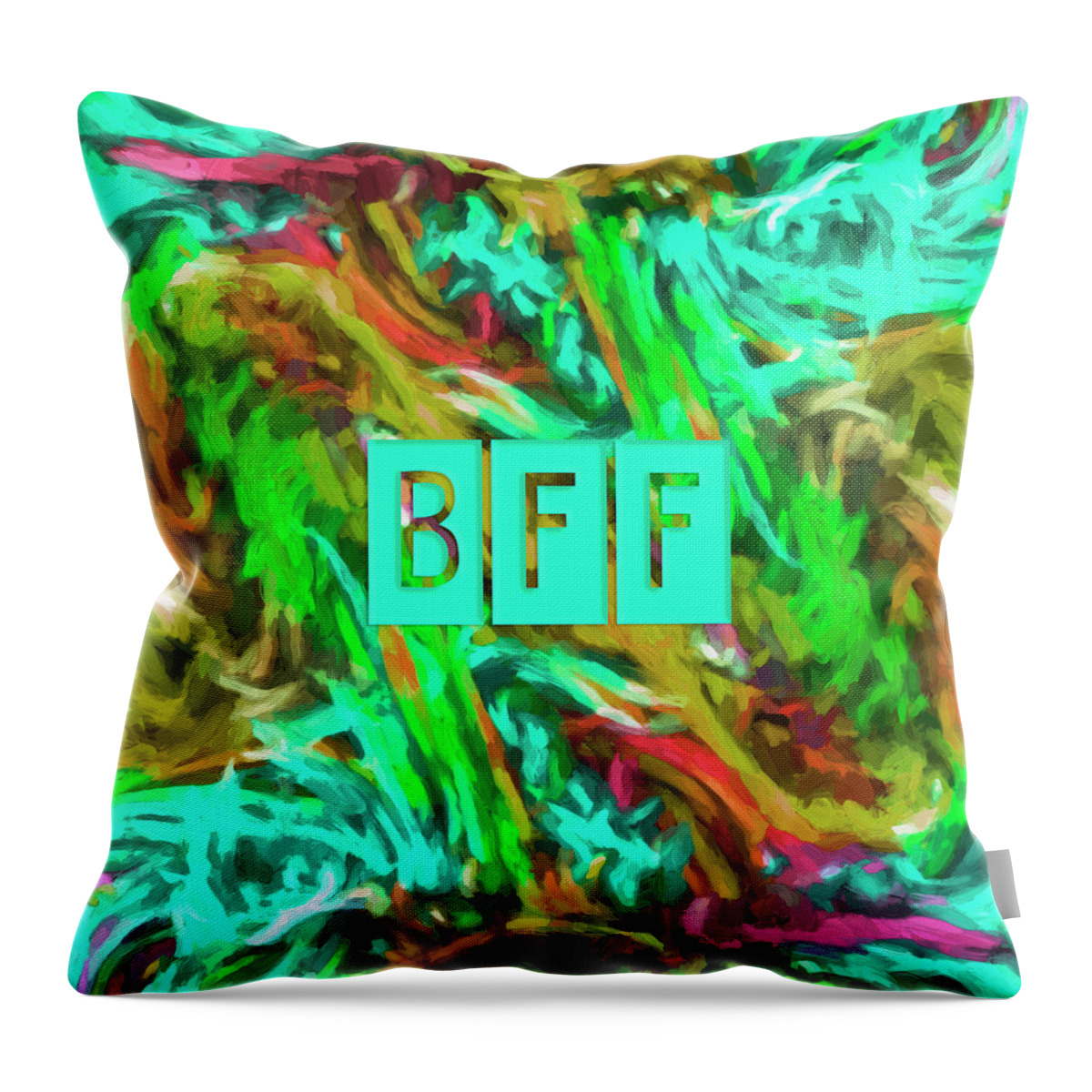 Digital Painting Throw Pillow featuring the photograph Best Friends Forever #1 by Bonnie Bruno