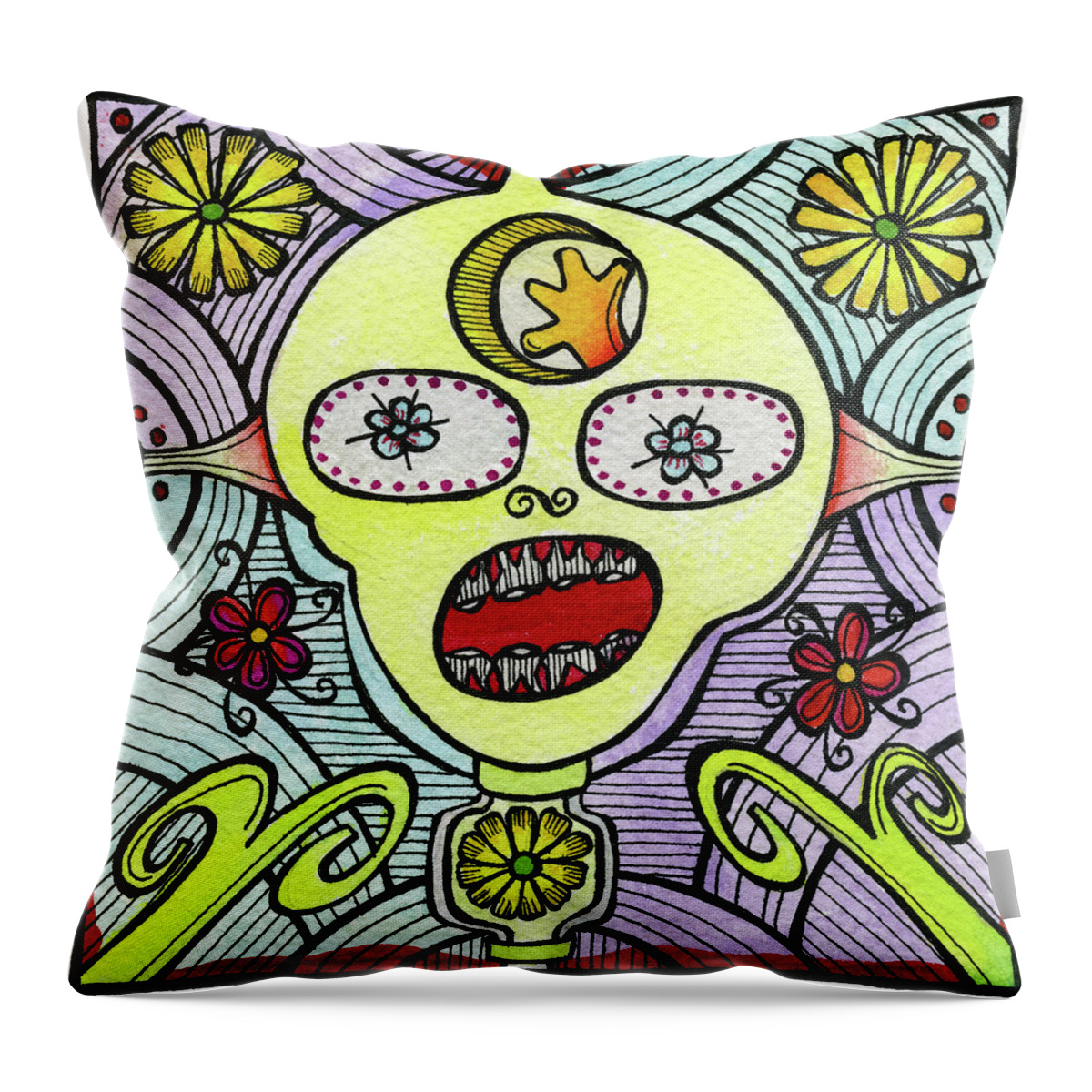 Paintings Throw Pillow featuring the painting Besty by Dar Freeland
