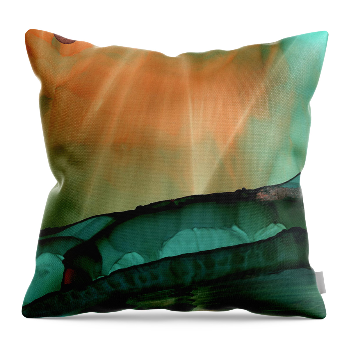  Throw Pillow featuring the painting Beyond The City Lights #1 by Eli Tynan