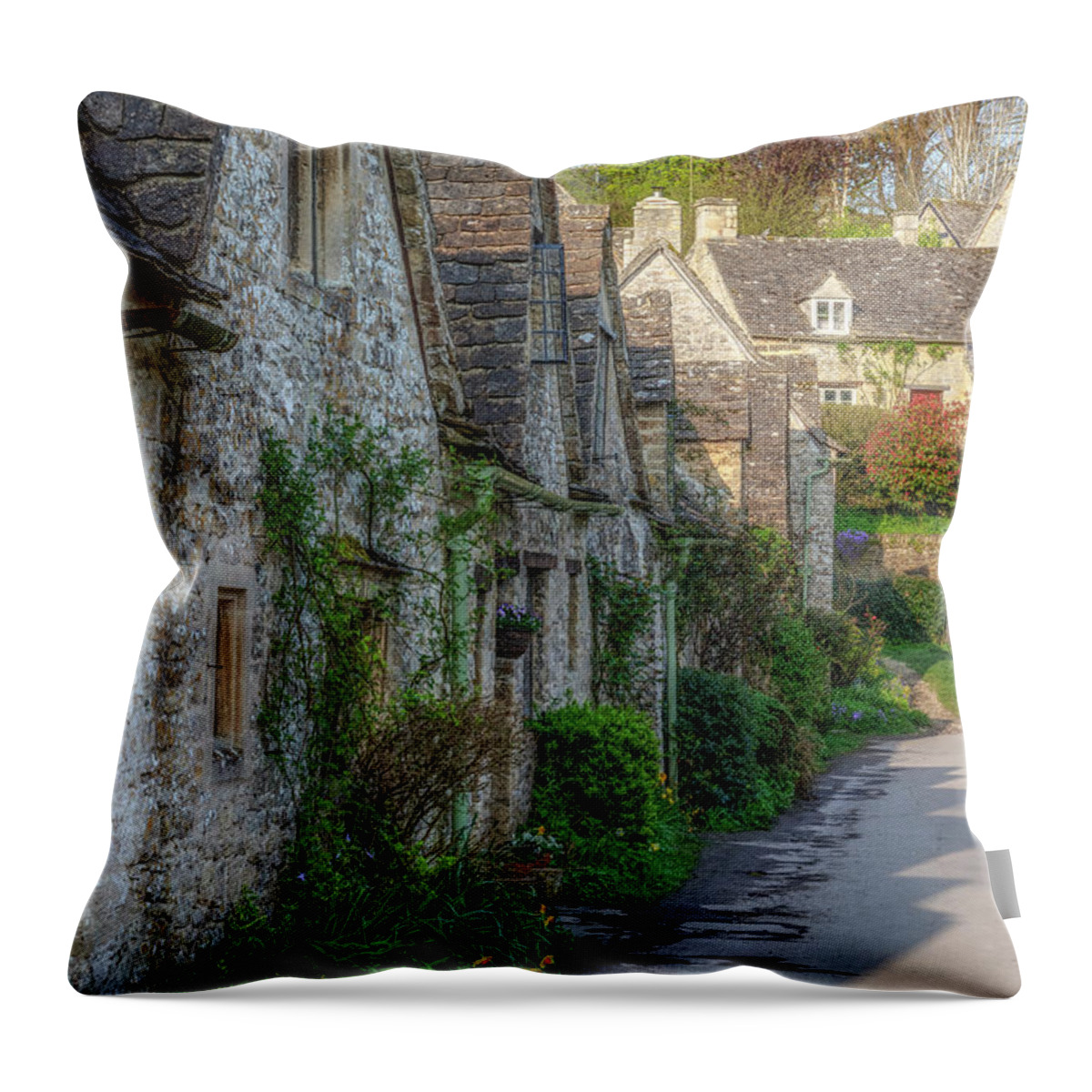 Bibury Throw Pillow featuring the photograph Bibury - Cotswolds #1 by Joana Kruse