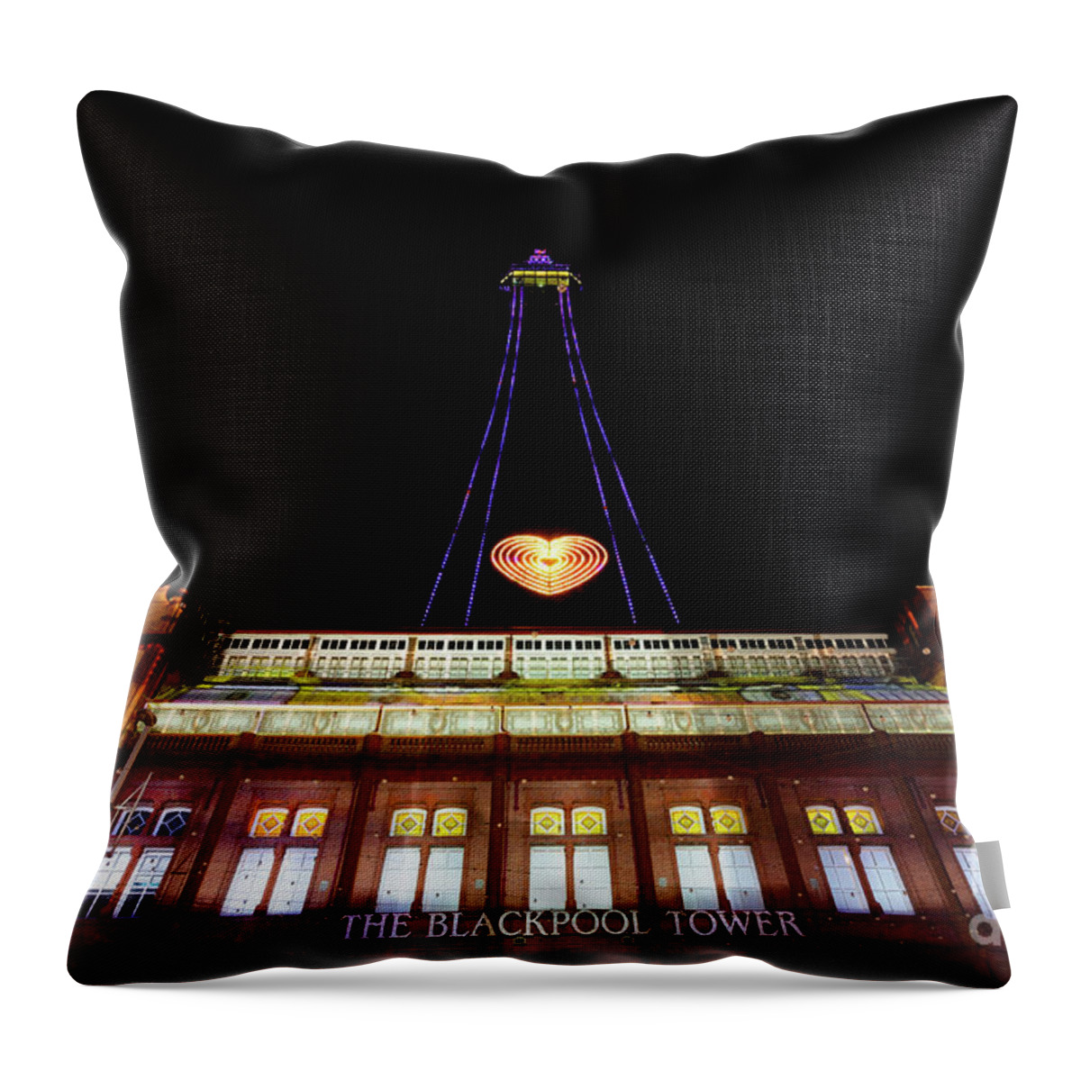 Blackpool Throw Pillow featuring the photograph Blackpool tower #1 by Steev Stamford