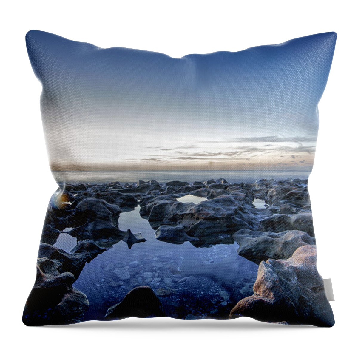 Blowing Rocks Preserve Throw Pillow featuring the photograph Blowing Rocks Preserve #1 by Mike Sperduto