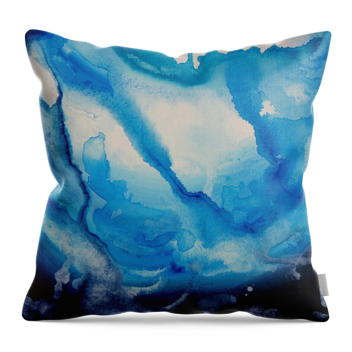 Abstract Art Throw Pillow featuring the painting Blue Abstract by Shiela Gosselin