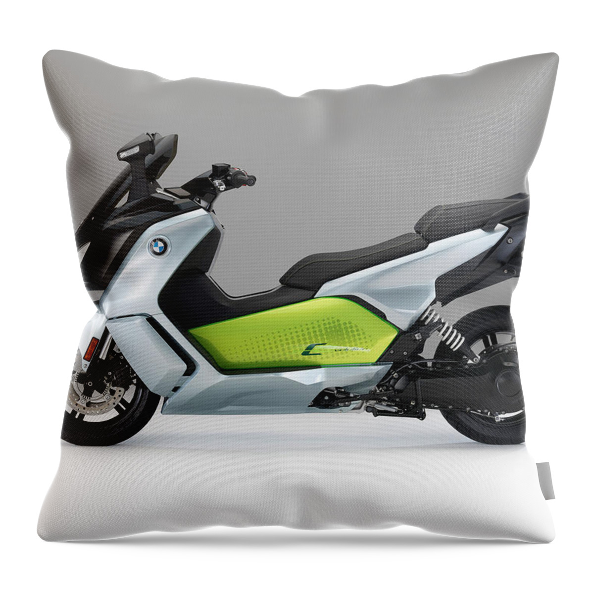Bmw C Evolution Throw Pillow featuring the photograph BMW C Evolution #1 by Mariel Mcmeeking