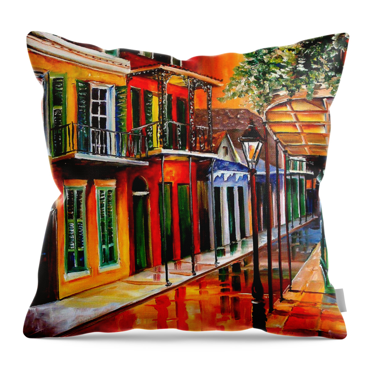 New Orleans Throw Pillow featuring the painting Bold Vieux Carre #1 by Diane Millsap