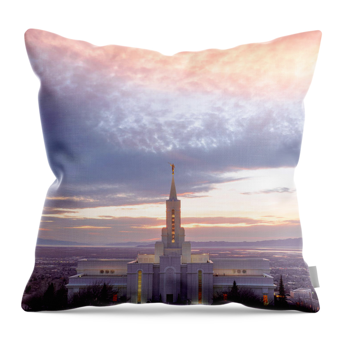 Bountiful Temple Throw Pillow featuring the photograph Bountiful #1 by Emily Dickey