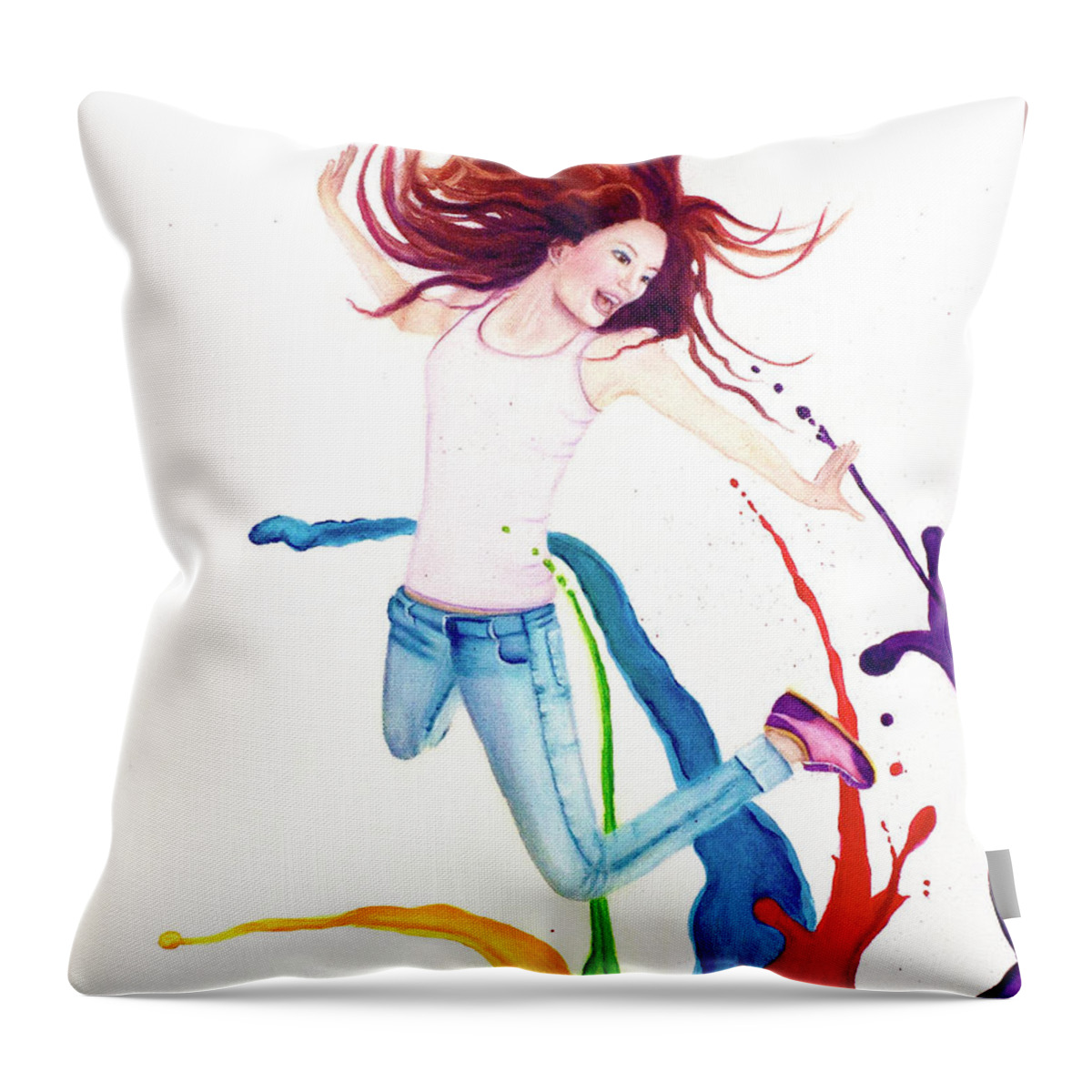 Prophetic Art Throw Pillow featuring the painting Break Forth by Jeanette Sthamann