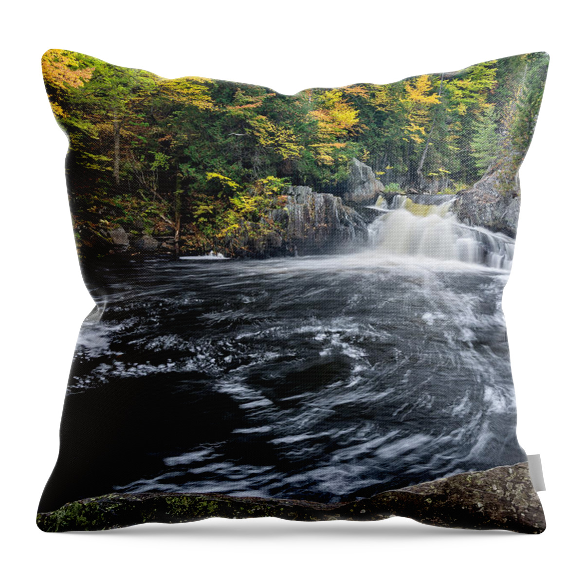 Buttermilk Falls Throw Pillow featuring the photograph Buttermilk Falls Gulf Hagas Me. #1 by Michael Hubley