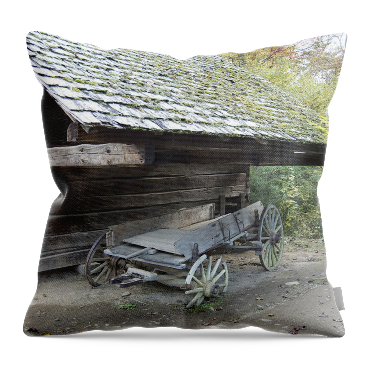 Cades Cove Throw Pillow featuring the photograph Cable Mill Barn #1 by Michael Peychich