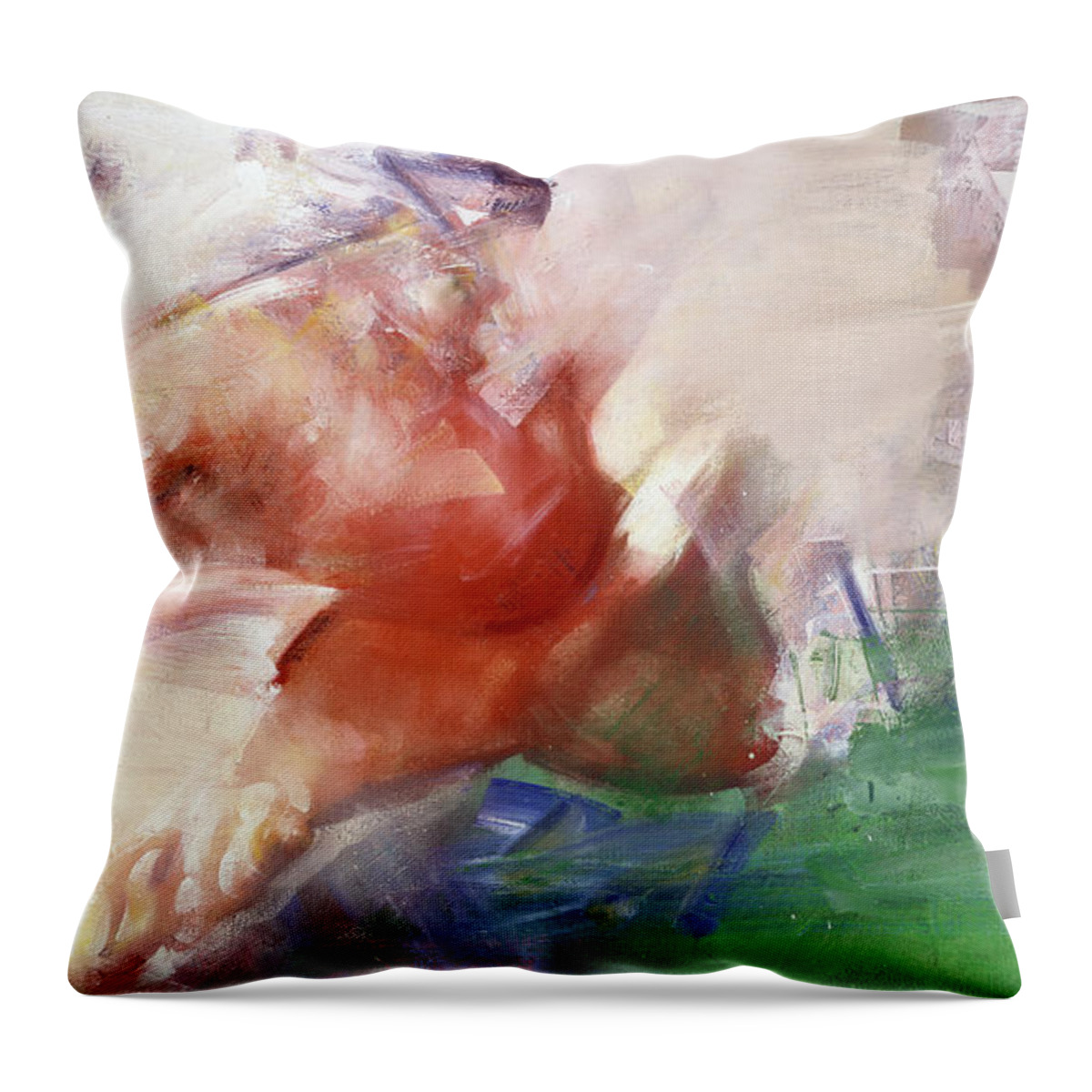 Enamel Throw Pillow featuring the painting Carla's Dream #2 by Ritchard Rodriguez