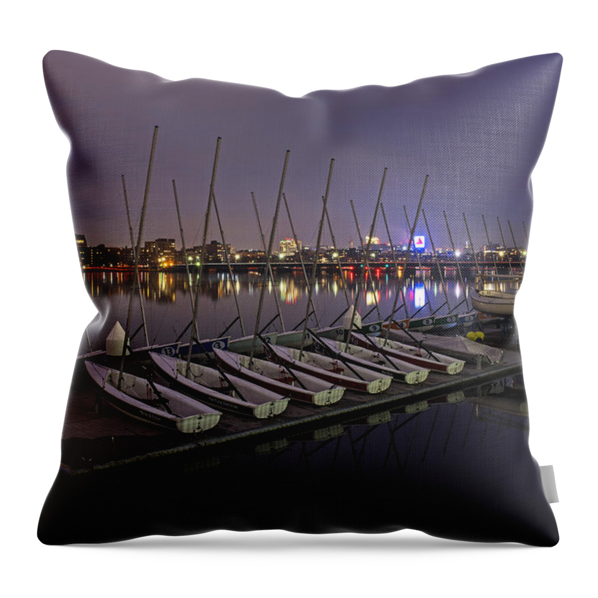 Boston Throw Pillow featuring the photograph Charles River Boats Clear Water Reflection #1 by Toby McGuire