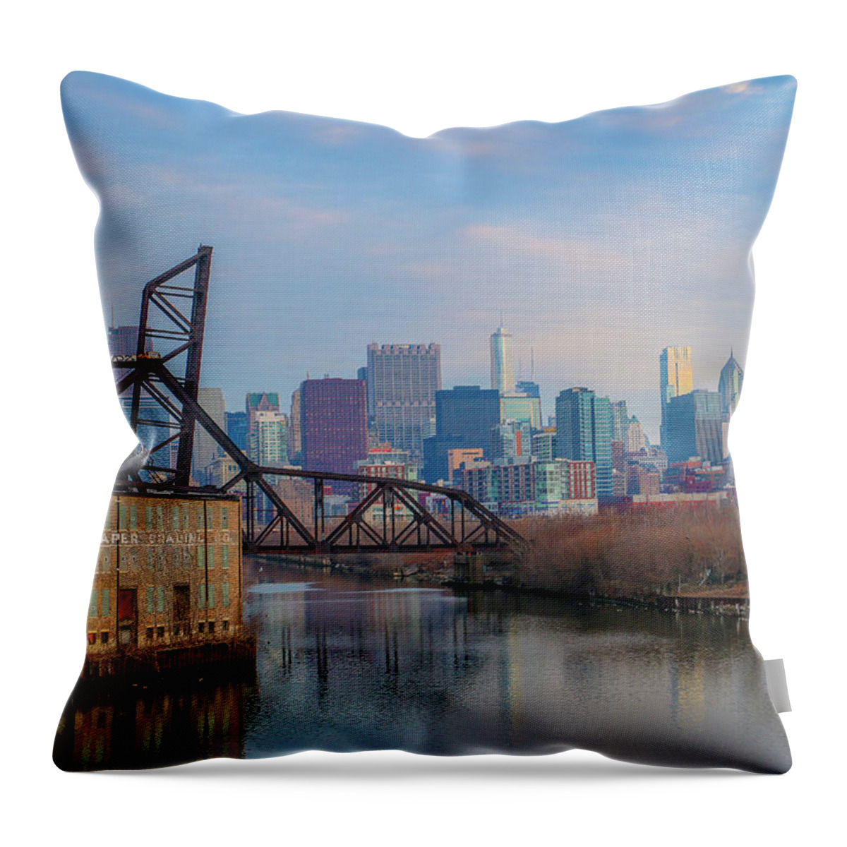  Throw Pillow featuring the photograph Chicago #1 by Tony HUTSON