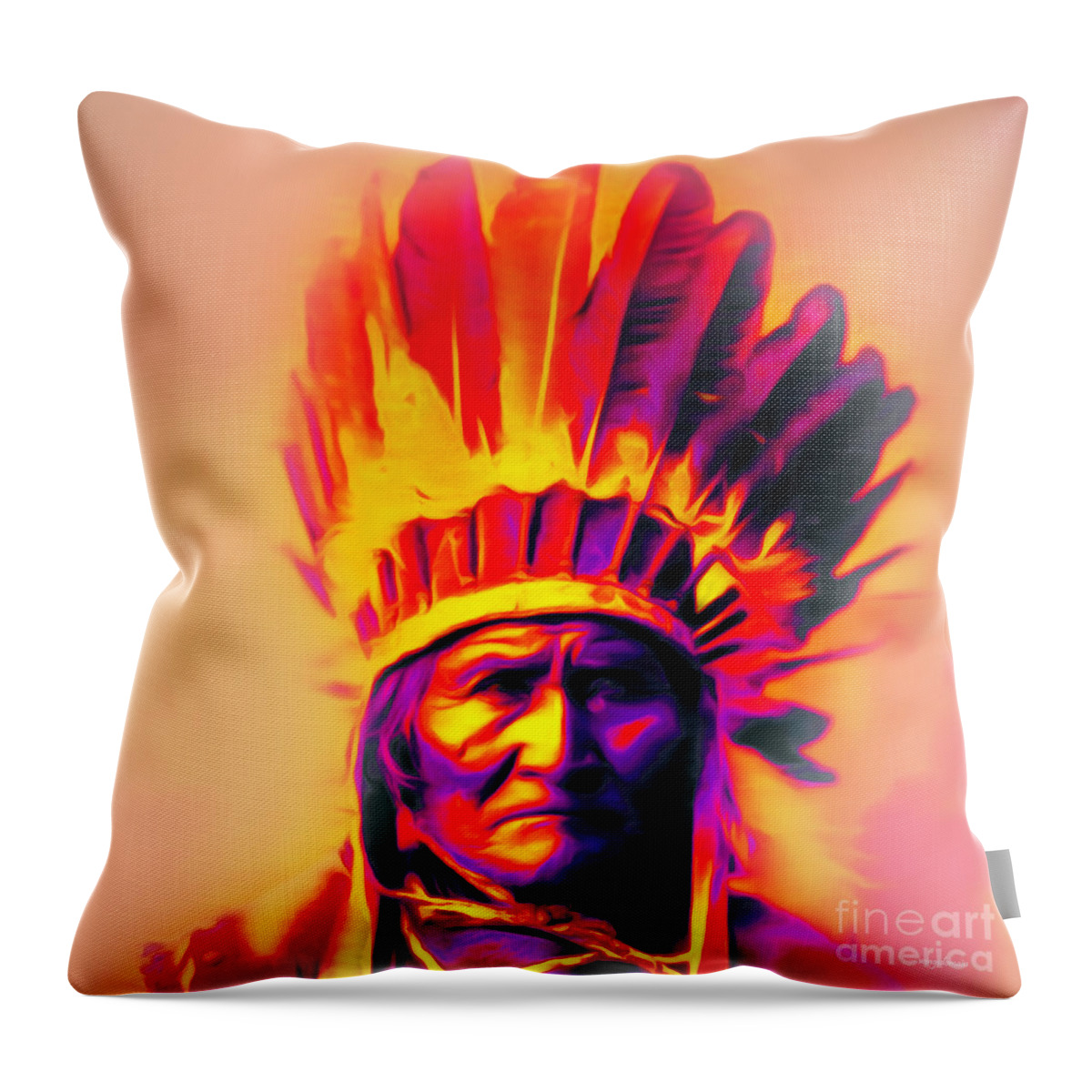 Celebrity Throw Pillow featuring the photograph Chief Geronimo 20151228 #1 by Wingsdomain Art and Photography