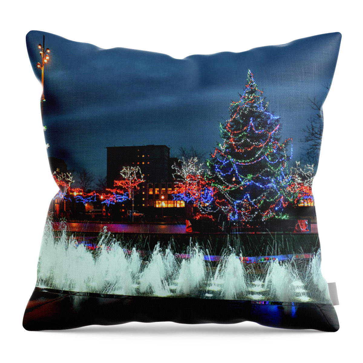 Christmas Lights Throw Pillow featuring the photograph Christmas Lights #1 by Jeff Townsend