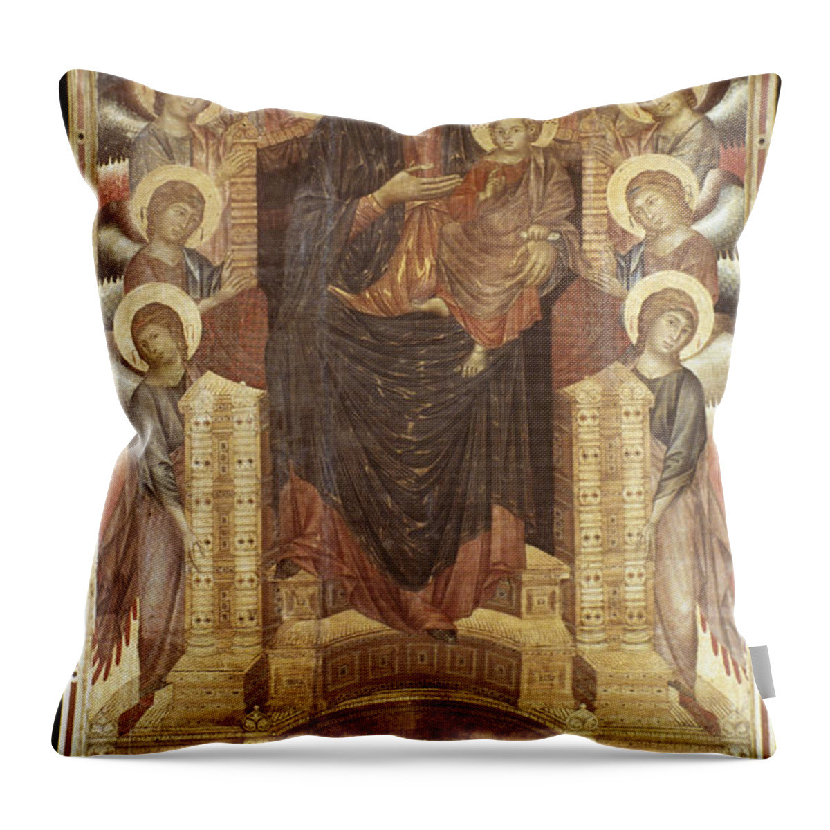 1280s Throw Pillow featuring the photograph Cimabue: Madonna #1 by Granger