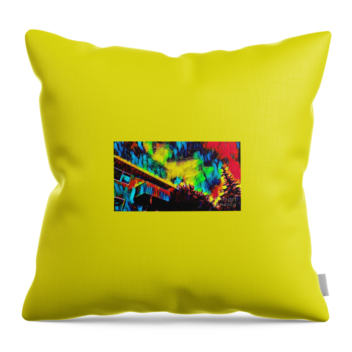Sky Throw Pillow featuring the mixed media Colorful sky #1 by Steven Wills