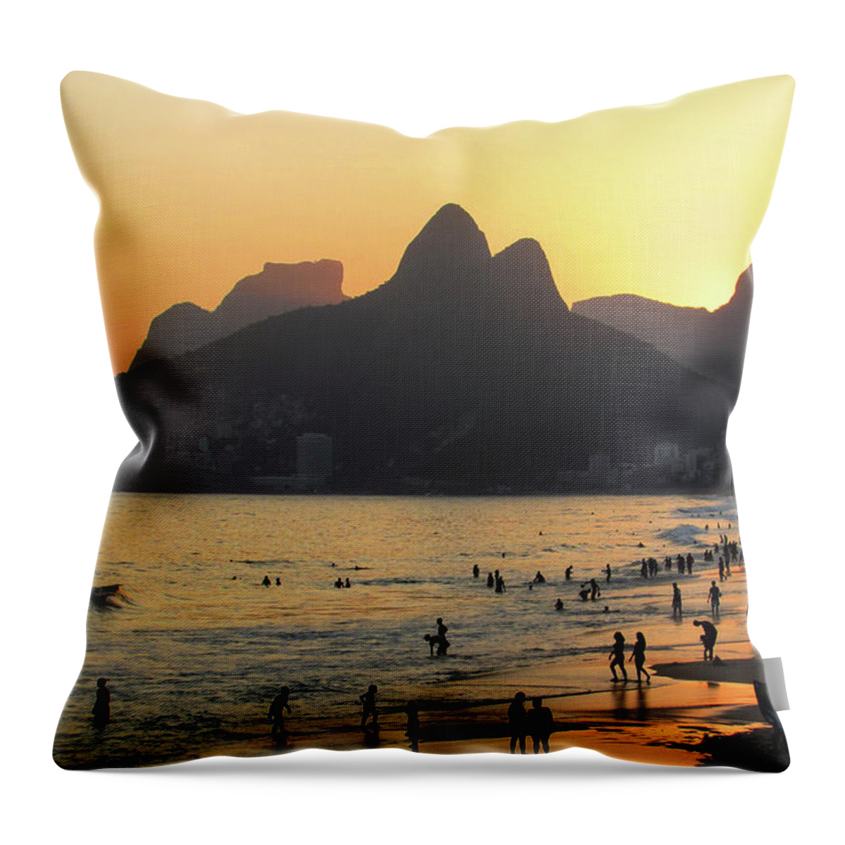 Rio De Janeiro Throw Pillow featuring the photograph Colors of Sunset #1 by Cesar Vieira