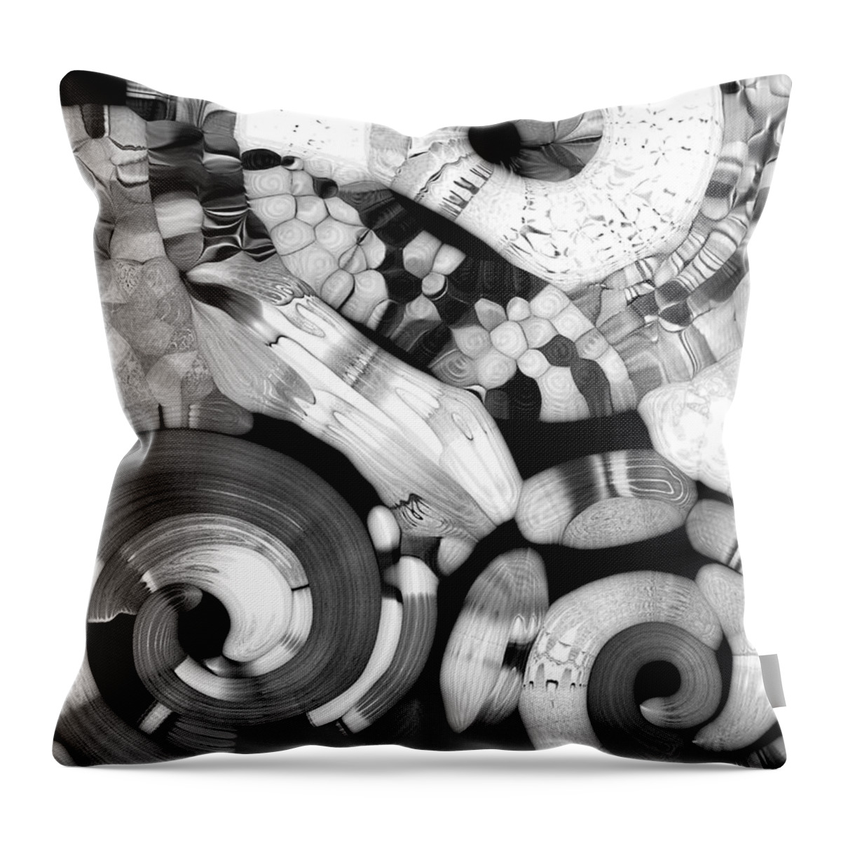 Black And White Throw Pillow featuring the digital art Confusion #1 by Lynellen Nielsen