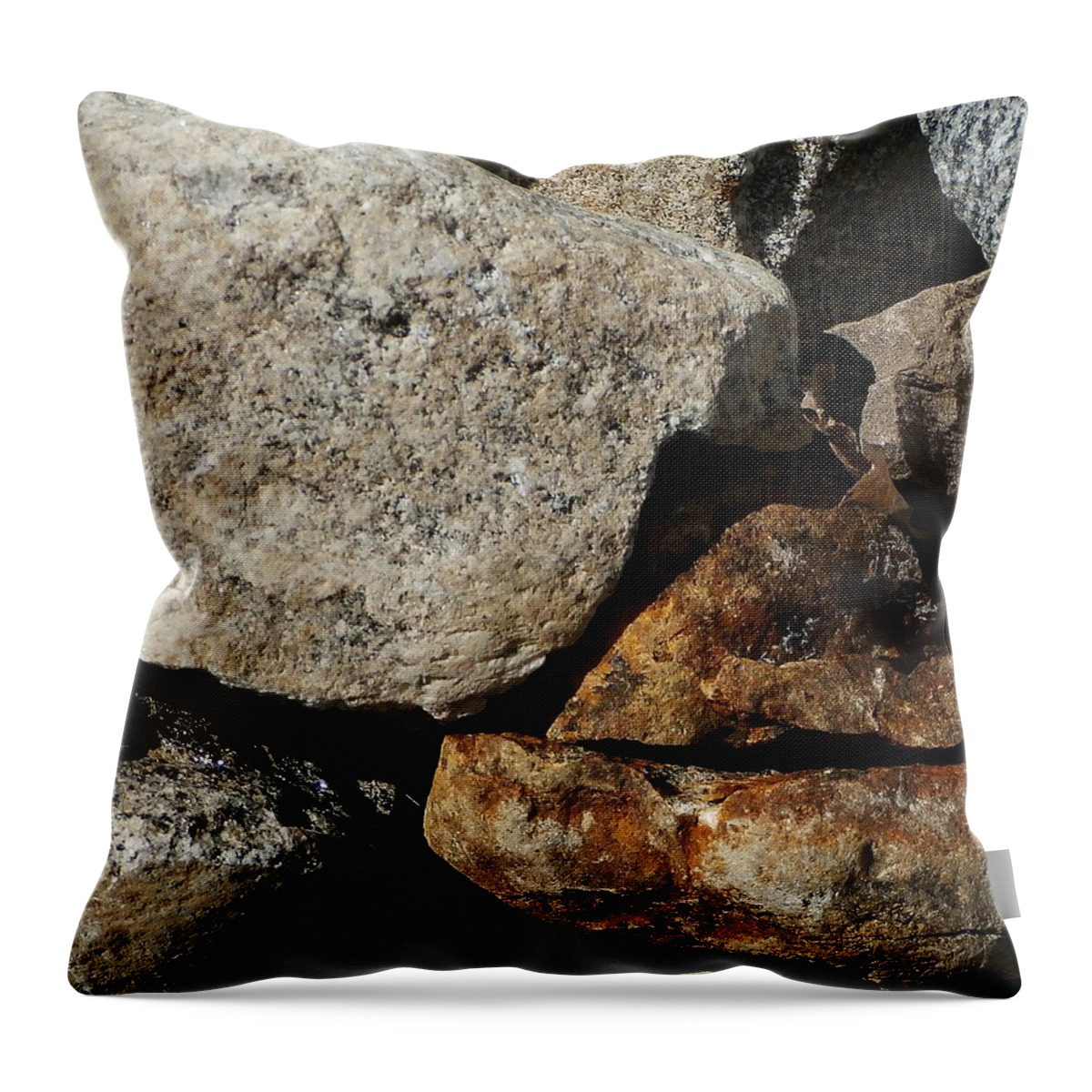 River Throw Pillow featuring the photograph Connecticut stones #1 by Wolfgang Schweizer