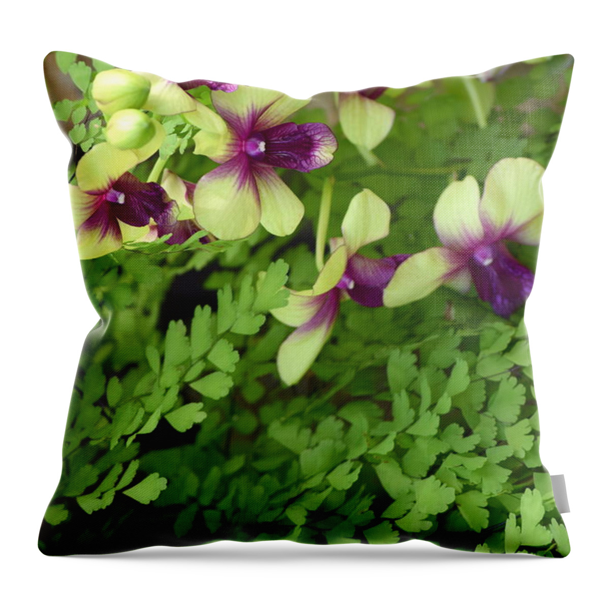 Floral Throw Pillow featuring the photograph Contrasts #1 by Deborah Crew-Johnson