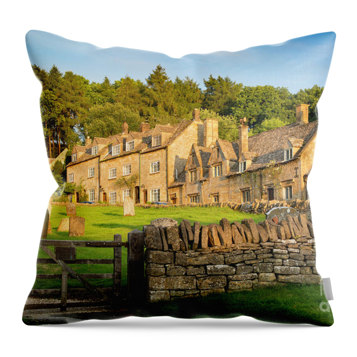 Snowshill Throw Pillow featuring the photograph Cotswolds Evening #1 by Brian Jannsen