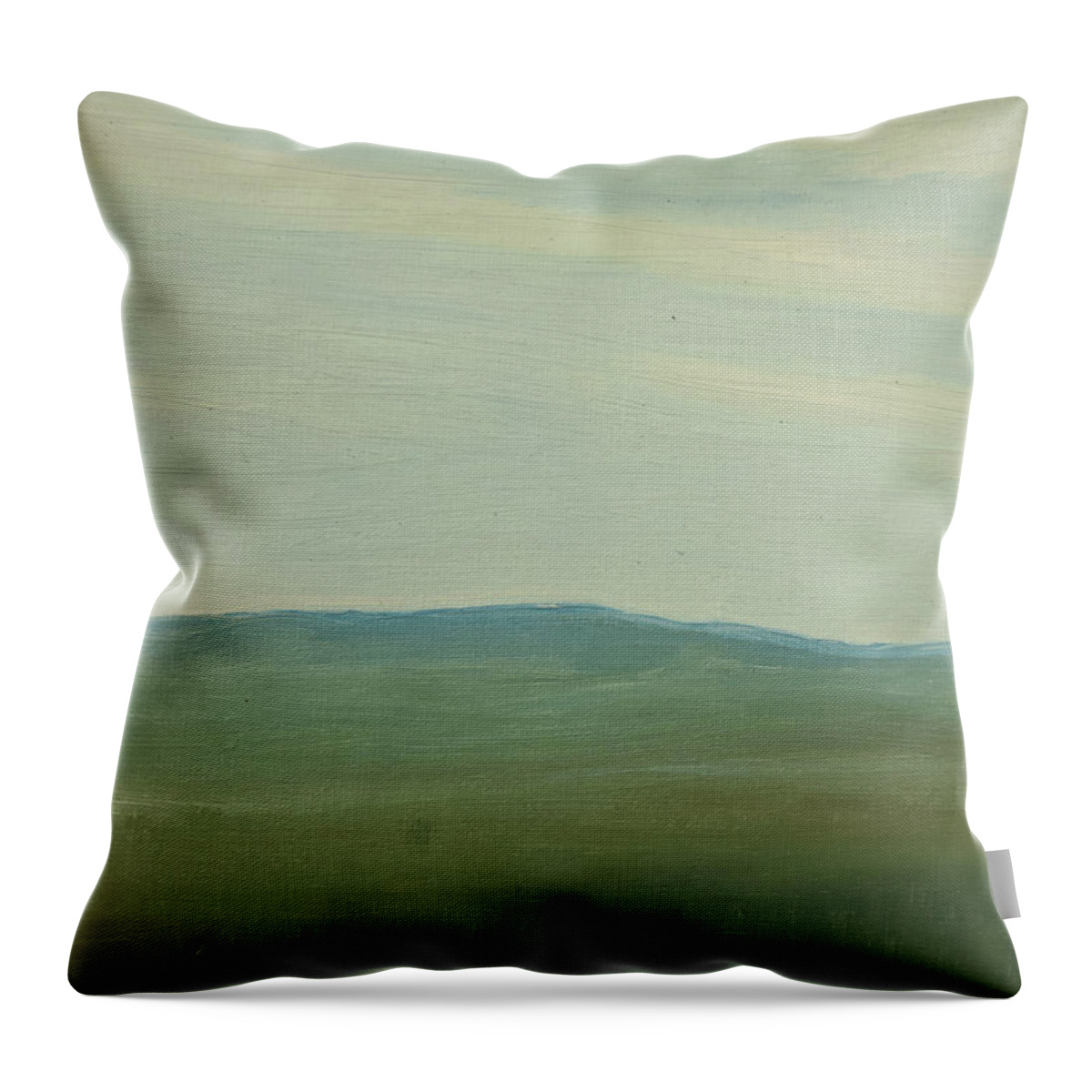 Landscape Throw Pillow featuring the painting dagrar over salenfjallen- Shifting daylight over mountain ridges, 5 of 12_1246 80x100 cm by Marica Ohlsson